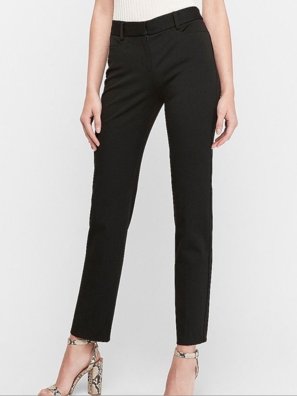 Express Mid Rise Ankle Columnist Pant - Black